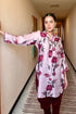 Saira Red And Rosegold Floral Pakistani Kurta Set